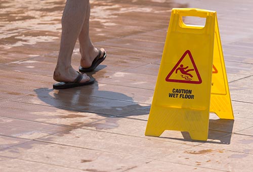 safety sign at pool