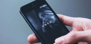 Uber app on phone