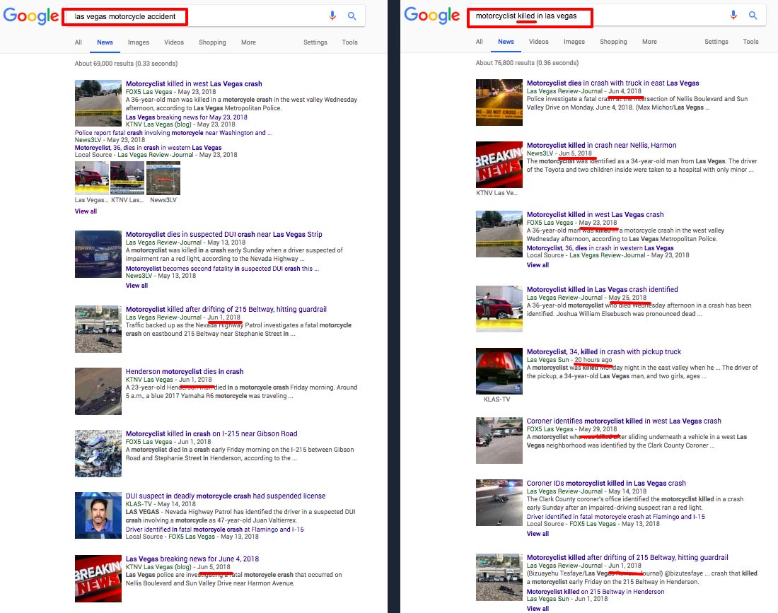 las vegas motorcycle accident & motorcyclist killed google news searches