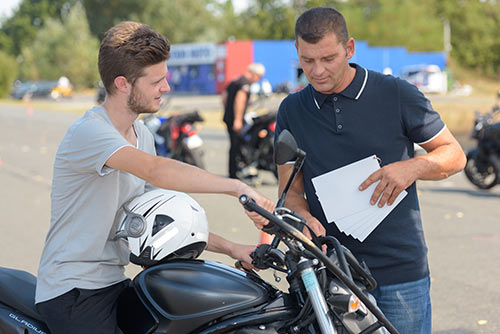Checking motorcycle equipment