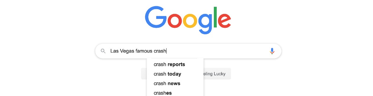 Google Search for Famous Crashes