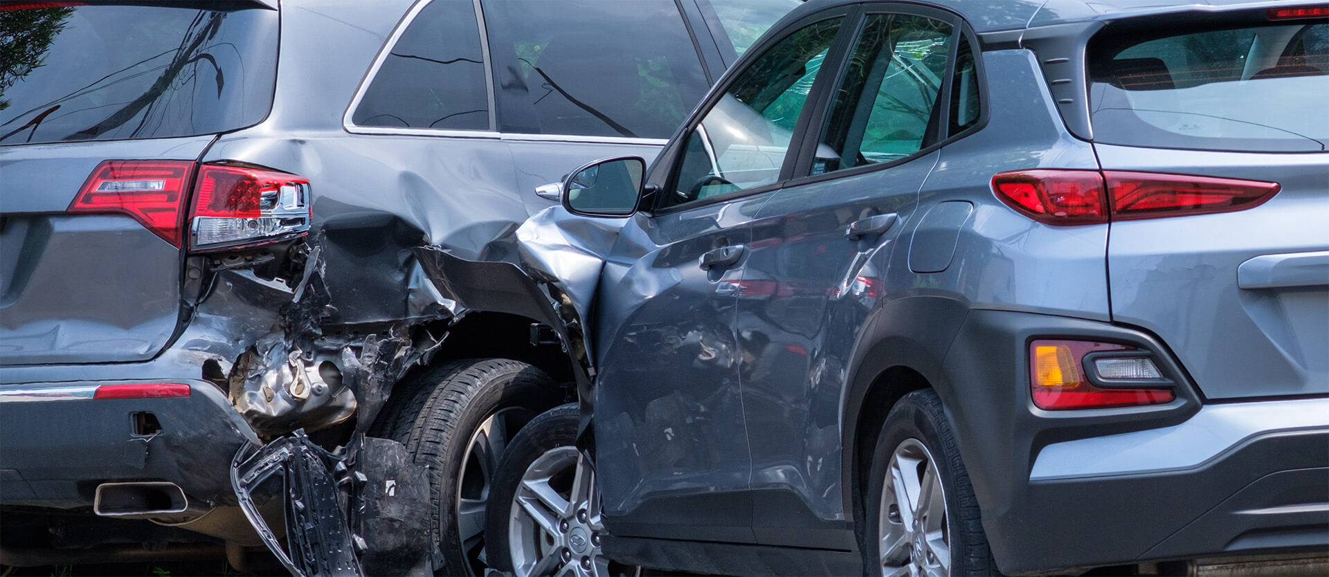 two cars involved in an accident