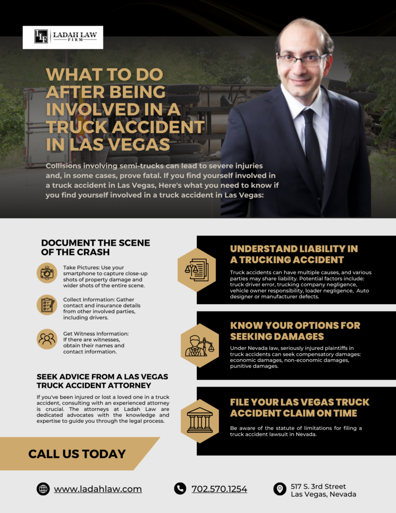 What to do after being involved in a truck accident in Las Vegas infographic