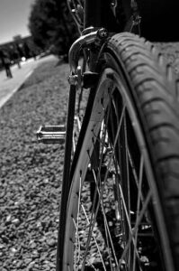 a close up of a bicycle