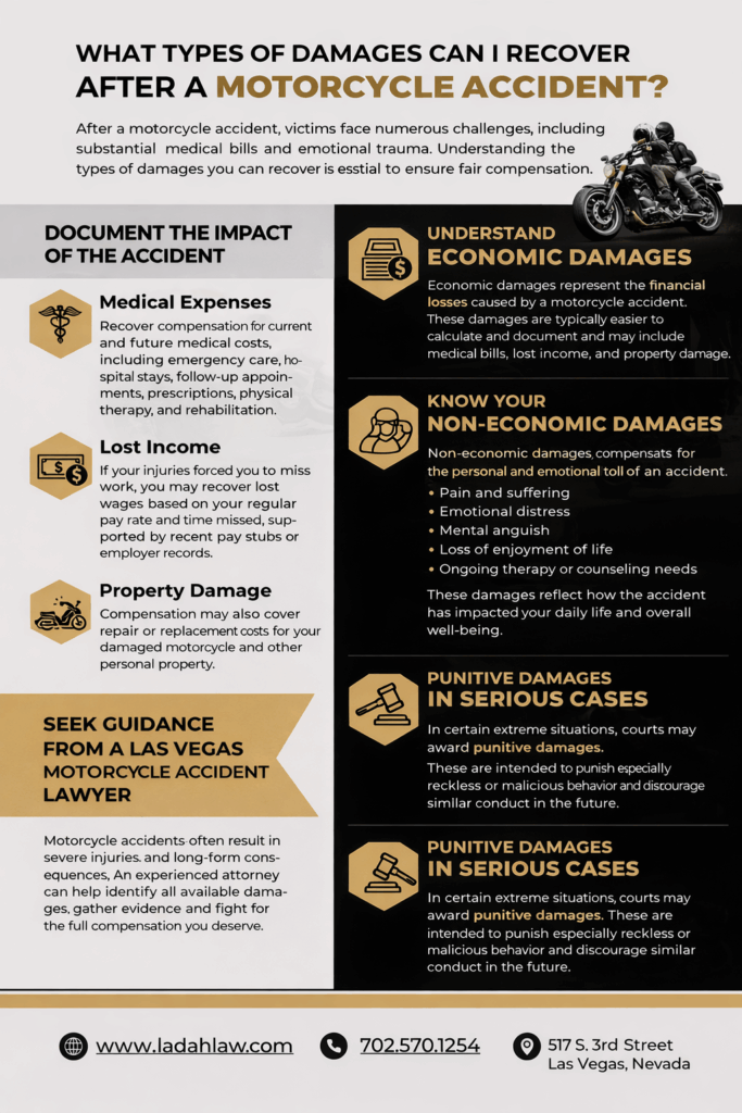 What Types of Damages Can You Recover After a Motorcycle Accident? Infographic