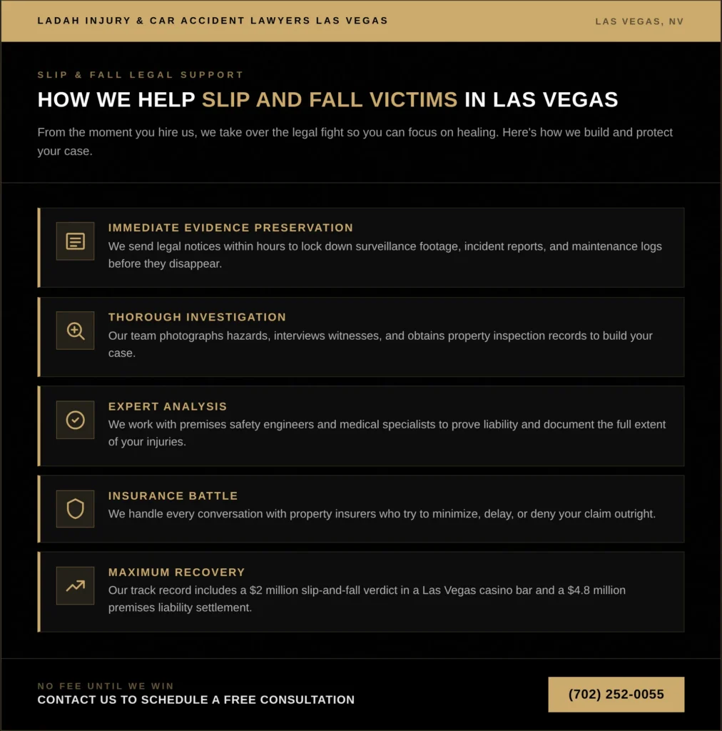 How Our Slip and Fall Lawyers Help Injury Victims in Las Vegas, NV