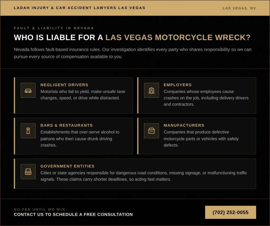 Who Is Liable for a Las Vegas Motorcycle Wreck?